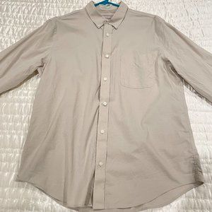 Everlane Men's The Relaxed Poplin Shirt Gray Size L